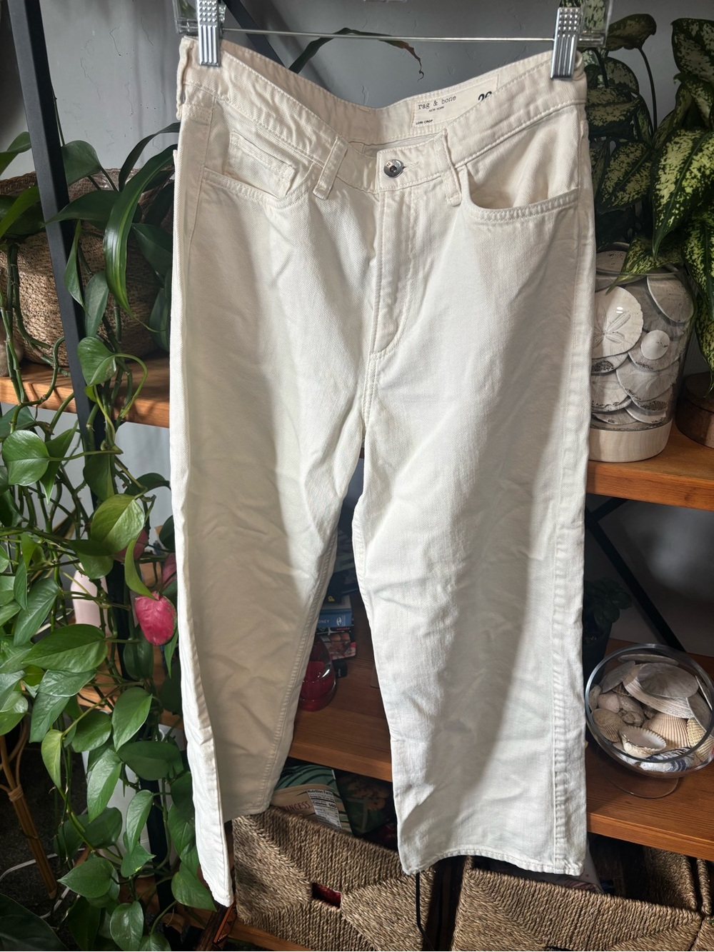 Rag & Bone Lori Wide Leg Crop Pants in Ecru | Size 26 - Picture 3 of 6